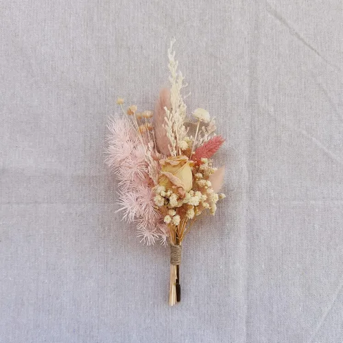 Vista 9 de Mini ramo de flores secas ramos secos de rosas buzón de regalo Boutonniere Pastel de flores BOHO (A)