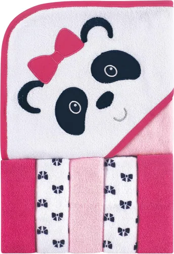 Vista 24 de Luvable Friends Toalla unisex con capucha para bebé con cinco paños, zorro para niños, talla única