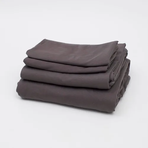Vista 6 de Juego de sábanas 100% algodón con bolsillo profundo, tejido de camiseta, extra suave, fácil ajuste, juego de 4 piezas con fundas de almohada
