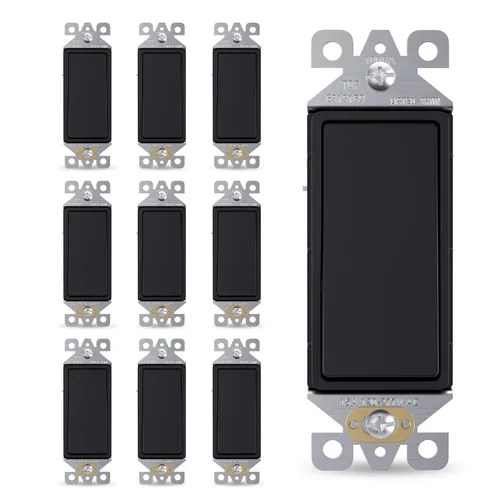 Vista 25 de AIDA Paquete de 1 interruptor de luz basculante Decora de 3 vías, interruptores de luz eléctricos con conexión a tierra automática de 15 amperios
