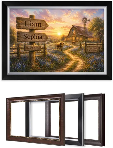 Vista 10 de IPIC - Personalized Framed Canvas with Custom Street Sign in Boston Personalized Street Signs with Names, Custom Canvas Print, Boston Sunset