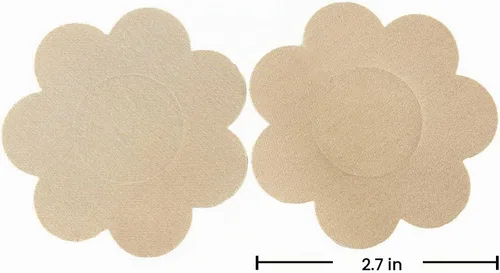Vista 2 de 40 fundas para pezones, almohadillas de pecho, hipoalergénicas, desechables, color beige, adhesivas Almendra