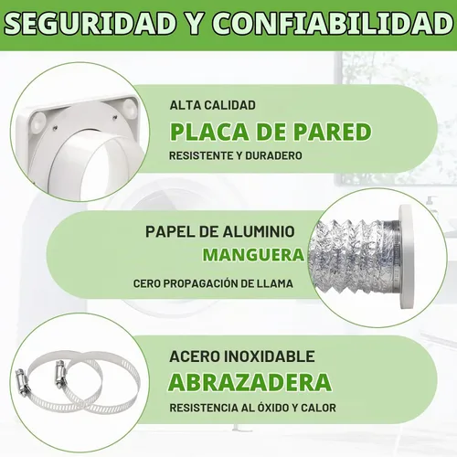 Vista 3 de Kit de conector magnético de ventilación para secadora, sello hermético DV180 de conexión rápida con conducto de 2.6 pies y 4 pulgadas y 2