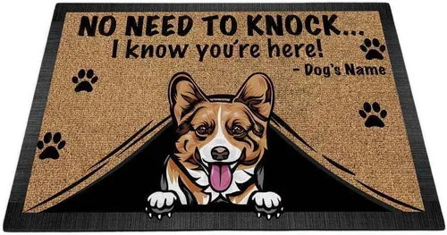 Vista 11 de Felpudo personalizado Peeking Dog Labrador No Need to Knock I Konw You're Here 23.6 x 15.7 pulgadas