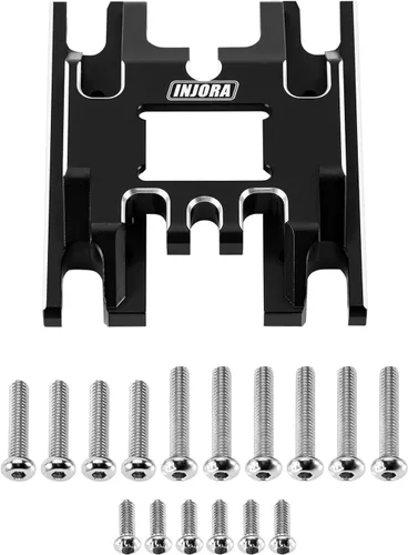 Vista 2 de INJORA - Soporte de transmisión de placa deslizante de aluminio de 0.60 oz para actualización TRX4M Aluminio negro