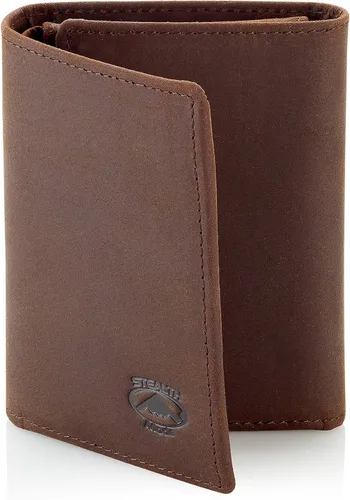 Vista 9 de Stealth Mode Billetera triple Cartera con bloqueo RFID con soporte para identificación Funda de cuero para dinero, tarjetas de crédito