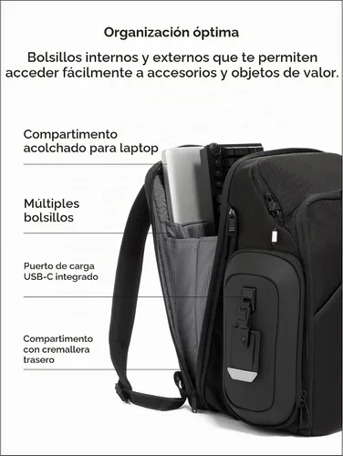 Vista 3 de TUMI Alpha Bravo Esports Pro Mochila grande, se adapta a portátiles de 15