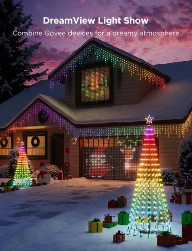 Vista 8 de Govee - Luces de árbol de Navidad, 6.1 pies, 316 LED RGBIC luz para árbol de Navidad