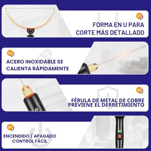 Vista 5 de Herramienta de corte de cuchillo caliente 18W para algodón perlado medio