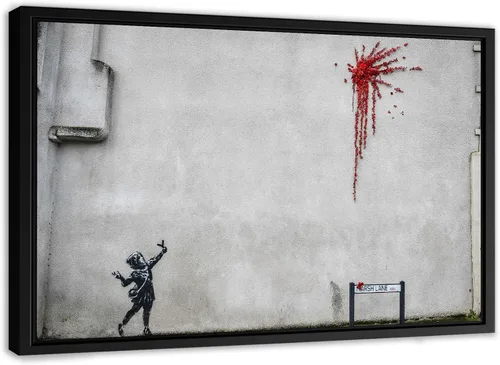 Vista 4 de BANKSY - Lienzo decorativo para pared de San Valentín, varios tamaños (3 piezas, mediano)