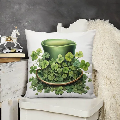 Vista 13 de Funda de cojín de terciopelo verde con diseño de trébol de granja, fundas decorativas para sala de estar, fundas de almohada cuadradas decorativas