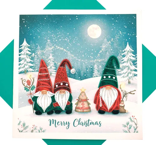 Vista 16 de Globo de nieve de Navidad, tarjeta de Navidad con filigrana - Arte único dedicado hecho a mano, tarjeta de felicitación de diseño para toda ocasión
