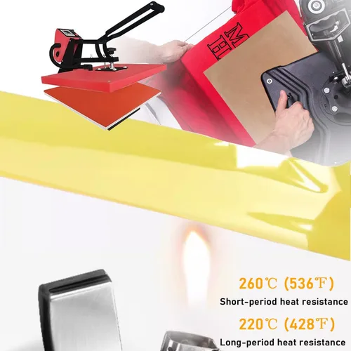 Vista 11 de Paquete de 4 láminas de teflón PTFE de 12" x 16" y 3 rollos de cinta de sublimación resistente al calor de 10mm, cinta térmica para transferencia
