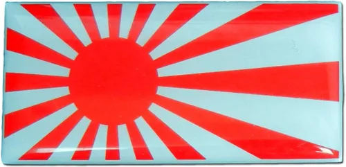 Vista 3 de Bandera japonesa Nisshoki Hinomaru, emblema de aluminio, placa de identificación, compatible con Nissan Datsun Mitsubishi, Isuzu, Mazda, Toyota