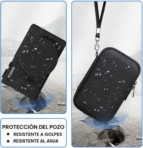 Vista 4 de Canboc Funda para cámara digital Canon PowerShot G7X Mark III, 1 funda rígida de transporte + 1 funda de silicona suave con cubierta extraíble