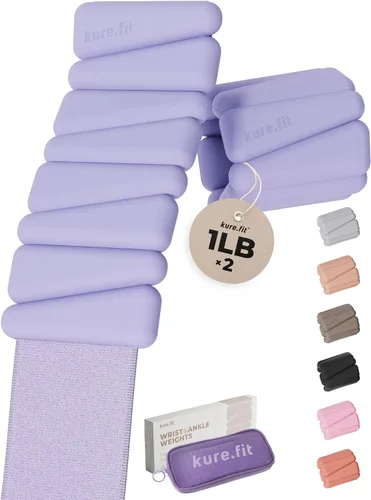 Vista 21 de Peso para Pilates Pesas ajustables para muñeca y tobillo para mujeres Brazaletes con peso 1 libra/ 2 libras cada una (Juego de 2) Juego de 2