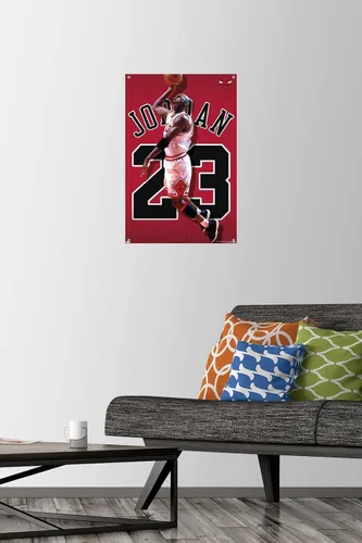 Vista 2 de Michael Jordan - Póster de pared de jersey con alfileres con licencia