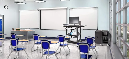 Vista 8 de Line Leader - Carrito de carga móvil compacto con 16 dispositivos para Chromebooks, computadoras portátiles, tabletas, estación de carga para aulas