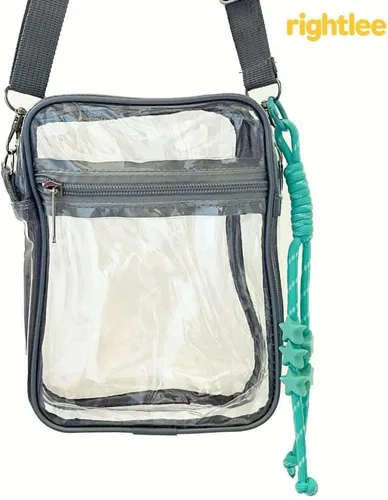 Vista 3 de rightlee Bolso cruzado transparente – Bolso transparente aprobado por estadios y bolsa de mensajero para conciertos, deportes, viajes