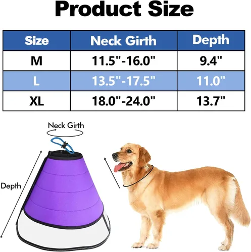 Vista 2 de Conos para perros medianos y grandes, alternativa de collar de cono suave para después de la cirugía