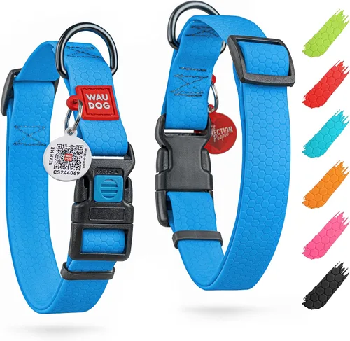 Vista 12 de WAUDOG Collar de Perro Impermeable - Collar de Perro Ajustable para Perros Grandes, Pequeños y Medianos - Collar de Perro Desmontable Impermeable
