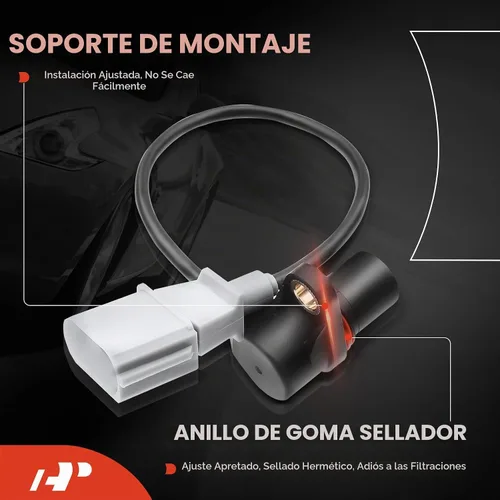 Vista 3 de A-Premium Sensor de posición del cigüeñal del motor compatible con Audi A3 2006-2008, A4 2005-2009, TT Quattro y Volkswagen Beetle 2001-2005, Passat