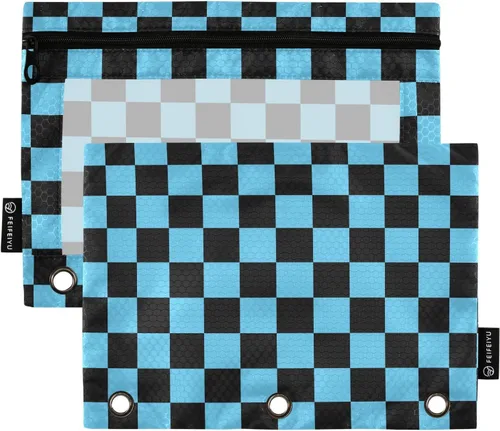 Vista 87 de Estuche para lápices de fútbol de fútbol en campo para carpeta de 3 anillas, paquete de 2 bolsas impermeables para lápices, estuche transparente
