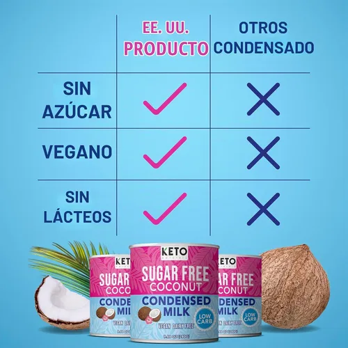 Vista 4 de Keto Zero Leche condensada sin azúcar 6 leche condensada de coco sin azúcar