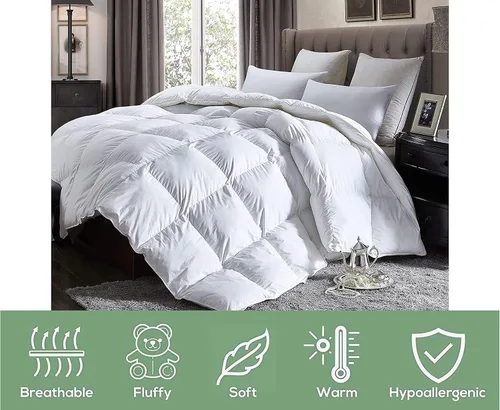 Vista 7 de PURE ECO Edredón de plumón alternativo de 1 pieza tamaño individual/individual XL, súper suave para todas las estaciones, 400 GSM, ligero, 4 lazos