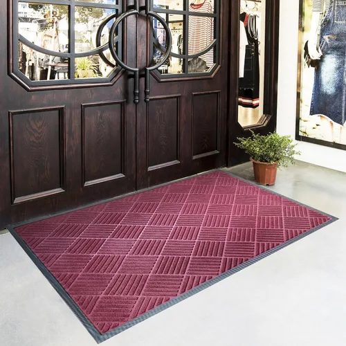 Vista 7 de DM25 - Alfombrillas de goma antideslizantes para puerta delantera, alfombrillas de entrada, rascador de zapatos, tapete de bienvenida