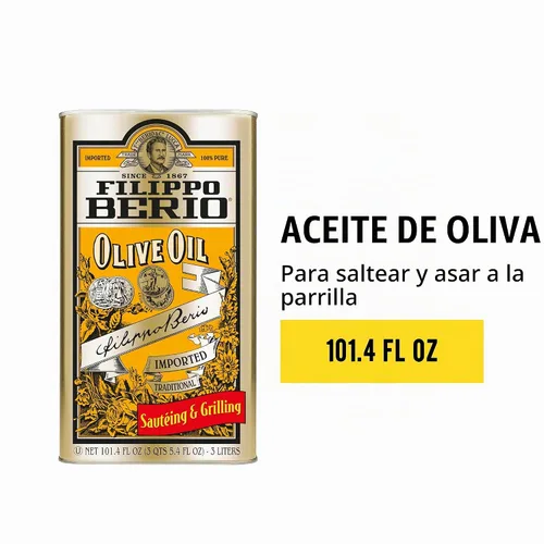 Vista 2 de Filippo Berio Aceite de oliva puro, lata de 101.4 onzas