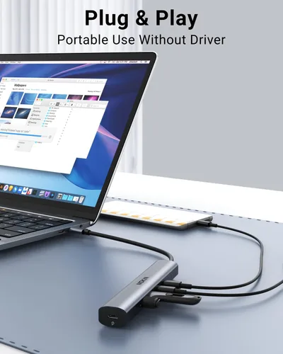 Vista 6 de Hub USB C, divisor USB C de 10 Gbps con 4 puertos USB C 3.1, 100 W PD, adaptadores multipuerto USB C a USB C Hub para MacBook Pro/Air M2 M1, iPad