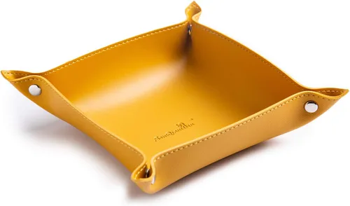 Vista 12 de PU Leather Jewelry Valet Tray for Women and Man (Brown-B)