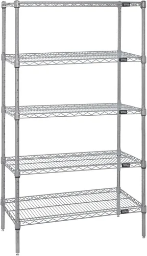 Vista 32 de Quantum Storage Systems WR74-1824BK Kit de inicio para estantería de alambre de 4 niveles de altura de 74 pulgadas, acabado negro, 18 pulgadas