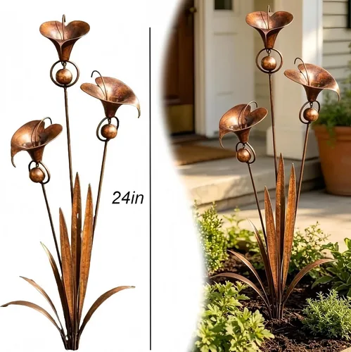Vista 6 de Estacas de jardín con campanas decorativas de lirio de cala