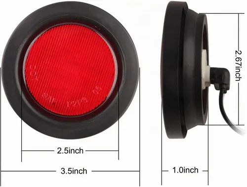 Vista 5 de Luces marcadoras LED redondas para remolque de 2.5 pulgadas, 8 ámbar + 8 rojas, luces marcadoras laterales de separación LED redondas de 2.5