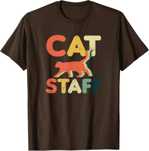 Vista 6 de Cat Servant Design Vintage Retro Staff Gift T-Shirt for Men Women