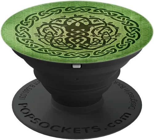 Vista 4 de Pagan de árbol de ruidos celta – PopSockets agarre y soporte para teléfonos y tabletas, Negro