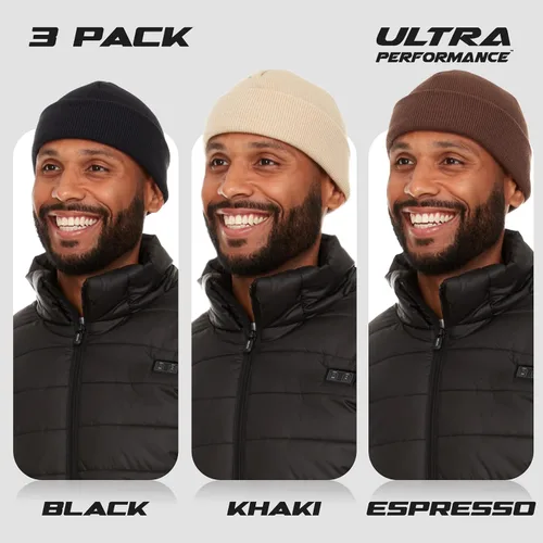 Vista 2 de Ultra Performance Paquete de 3 gorros de invierno para hombres y mujeres, gorros de calavera para hombre y mujer