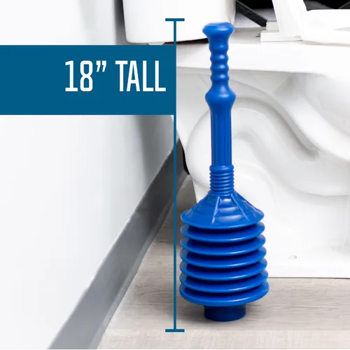 Vista 8 de JS Jackson Supplies - Émbolo de WC profesional de fuelle acordeón, empuje de alta presión elimina obstrucciones resistentes de inodoros obstruidos