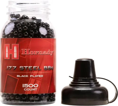 Vista 6 de Hornady Black Plated .177 Caliber Steel BB Gun BBS (1500 Count)