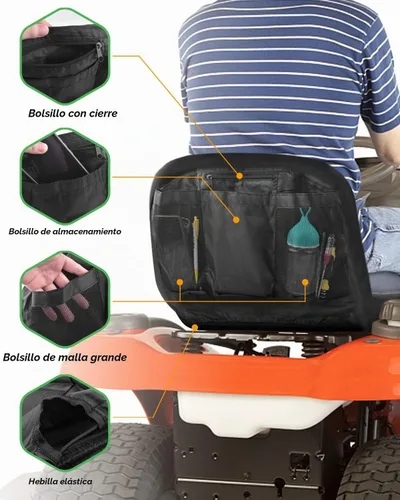 Vista 4 de PACETAP Funda de Asiento para Cortacésped de Montar, Funda de Asiento Impermeable de Poliéster Oxford Duradero Compatible con John Deere, para Gris