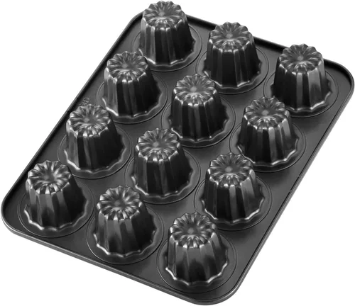 Vista 6 de CHEFMADE Canele - Molde para tartas, antiadherente de 6 cavidades