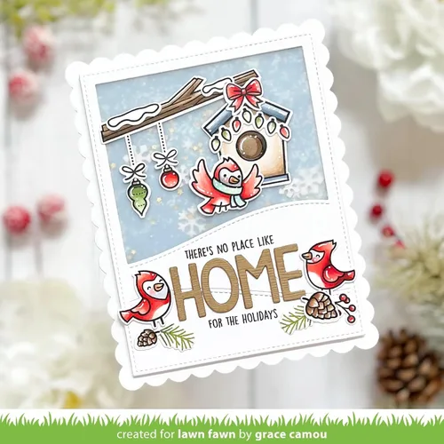 Vista 3 de Lawn Fawn - Complemento de pájaros de invierno - Sellos, troqueles y bolsillo