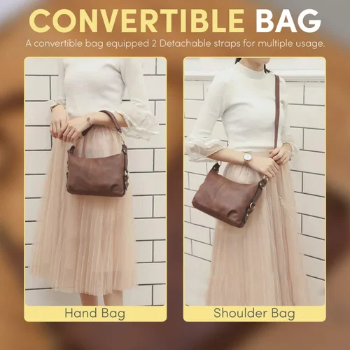 Vista 6 de Katloo Bolso pequeño Hobo para mujer, con asa superior, bolso cruzado de piel sintética para mujer, bolso de hombro, cortaúñas