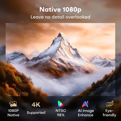 Vista 11 de Google TV Smart Outdoor Projector, 4K Projector with WiFi and Bluetooth Negro