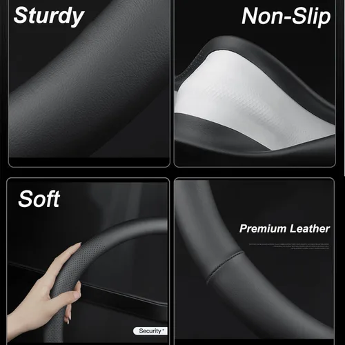 Vista 5 de XHRING Funda de Volante para Coche para Toyota Camry Rav4 Corolla Highlander Sienna CHR Avalon FJ Land Cruiser Yaris SE XSE LE Hybrid XLE TRD Cross