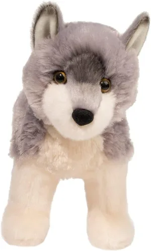 Vista 7 de Douglas Cuddle Toys, Lobo gris de peluche de 8 pulgadas