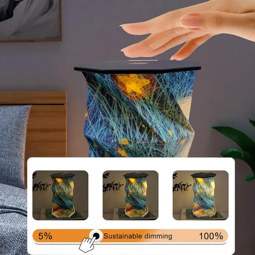 Vista 5 de Nueva luz nocturna, lámpara táctil de mesita de noche, luz nocturna portátil magnética, luz decorativa plegable regulable con recargable por USB