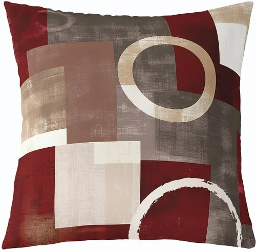 Vista 12 de Funda de almohada moderna con estampado de líneas geométricas de doble cara de 16 x 16 pulgadas, funda de almohada cuadrada suave con remolinos